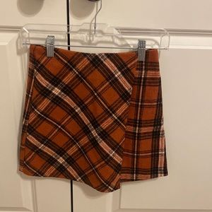 Plaid wrap skirt